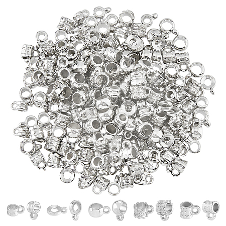 300Pcs 5 Styles CCB Plastic Tube Bails CCB-DC0001-19P-1