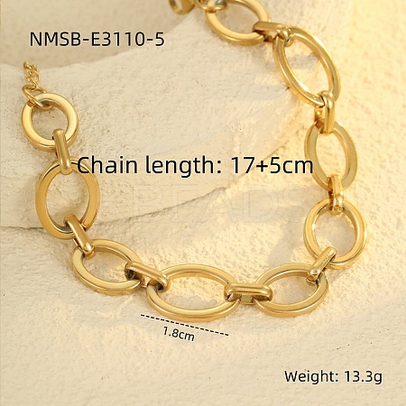 Fashionable 304 Stainless Steel Link Chain Bracelets FS-WG43E75-05-1