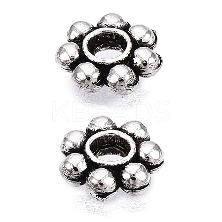 Tibetan Style Alloy Beads Daisy Spacer Beads X-LF1249Y-01AS-1-RS-1