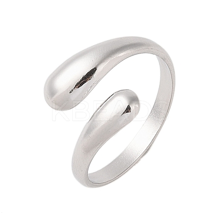 Non-Tarnish 304 Stainless Steel Open Cuff Ring for Women STAS-S125-12P-1