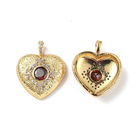 Brass Micro Pave Clear Cubic Zirconia Pendants KK-E068-VF325-1