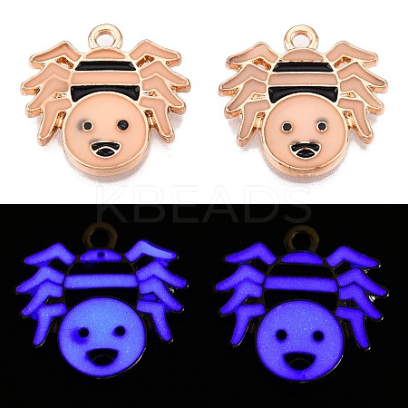 Halloween Theme Rack Plating Luminous Alloy Enamel Pendants ENAM-N056-230G-1