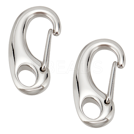 304 Stainless Steel Key Ring Connection Clasps Belt Clip for Keys STAS-PH0002-24P-1