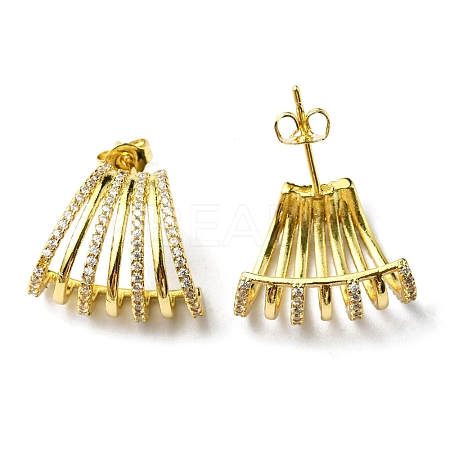 Crystal Rhinestone Claw Stud Earrings EJEW-D055-05G-1