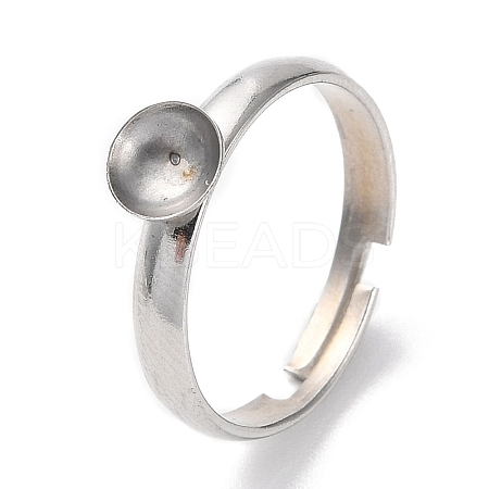 Tarnish Resistant Adjustable 304 Stainless Steel Finger Ring STAS-K255-16P-A-1