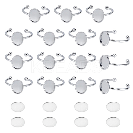 DIY Oval Cuff Ring Kits DIY-UN0008-14P-1