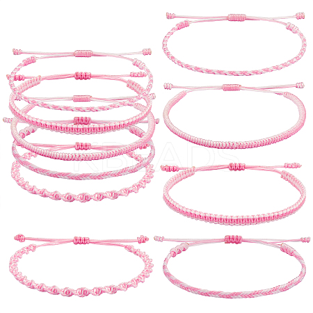 5Pcs 5 Style Nylon Thread Woven Braided Bracelets Set BJEW-SW00051-1