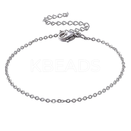 304 Stianless Steel Cable Chain Bracelet Making STAS-CJ0001-134P-1