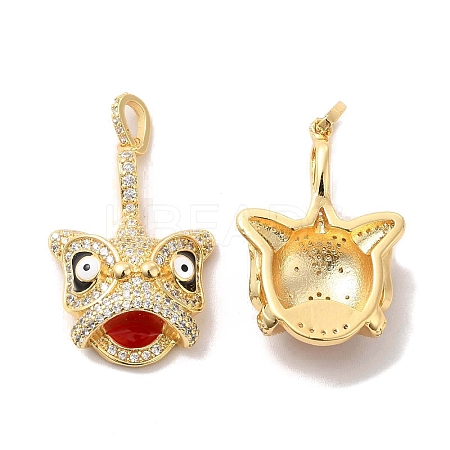 Brass Micro Pave Cubic Zirconia Pendants KK-A180-02G-01-1
