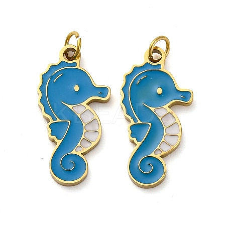 304 Stainless Steel Enamel Pendants STAS-E550-56G-1