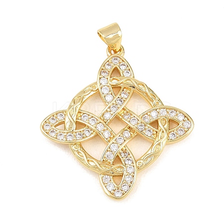 Brass Micro Pave Cubic Zirconia Pendants KK-Z145-05G-01-1