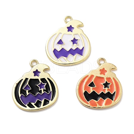 Halloween Theme Rack Plating Alloy Enamel Pendants PALLOY-F311-02G-1