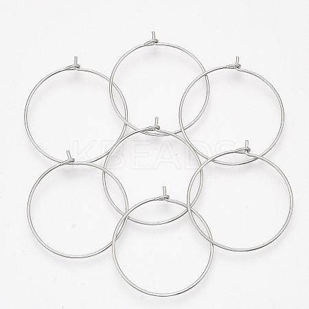 304 Stainless Steel Hoop Earring Findings LS-X-STAS-T047-17-1