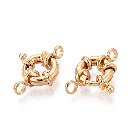 Brass Spring Ring Clasps KK-G528-03G-1
