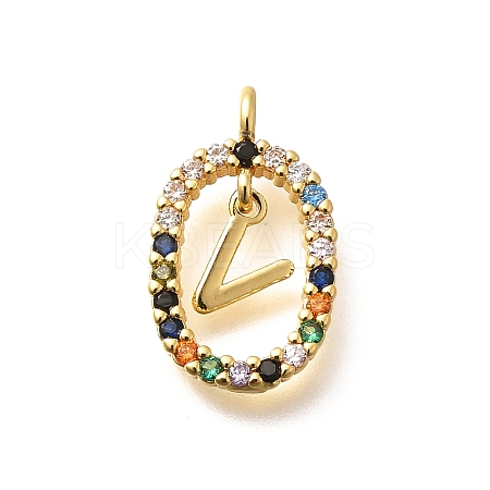 Brass Micro Pave Cubic Zirconia Pendants ZIRC-P123-01G-V02-1