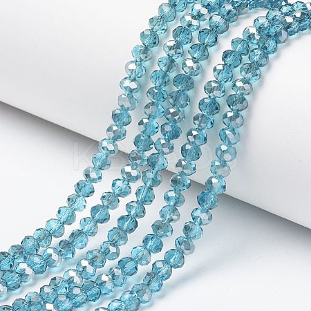 Electroplate Transparent Glass Beads Strands EGLA-A034-T3mm-E11-1