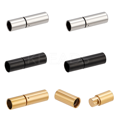 6Pcs 3 Colors 304 Stainless Steel Bayonet Clasps FIND-PH0021-89B-1