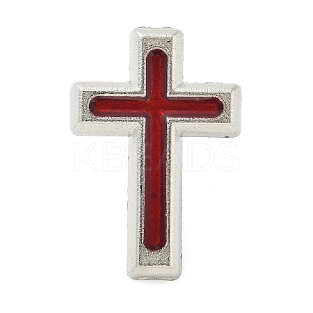 Cross Alloy Black Enamel Pins Brooches JEWB-M049-01P-1