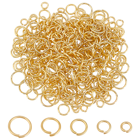 500Pcs 5 Styles 304 Stainless Steel Open Jump Rings STAS-ME0001-27-1