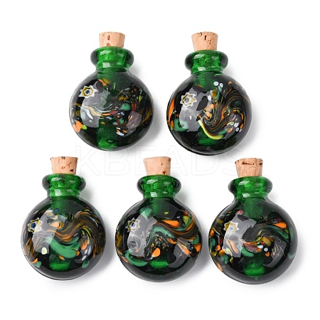 Handmade Lampwork Perfume Bottle Pendants LAMP-H072-01A-1