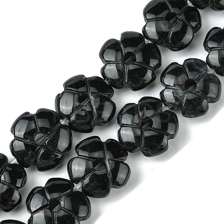 Natural Black Stone Beads Strands G-H023-B16-01-1