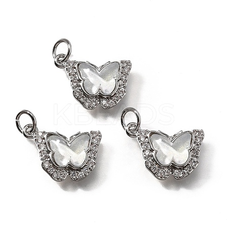 Brass Micro Pave Cubic Zirconia Pendants KK-Q043-03P-01-1
