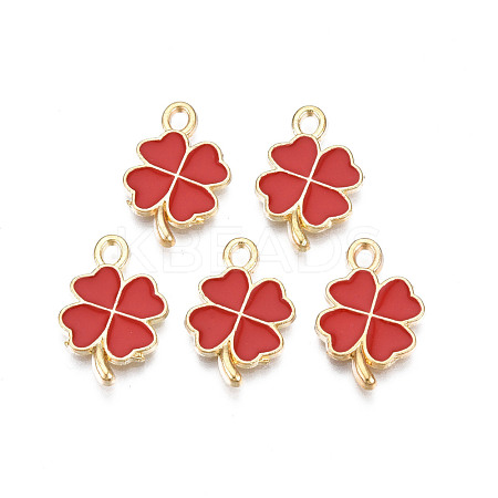 Rack Plating Alloy Enamel Pendants ENAM-N055-088-03LG-1