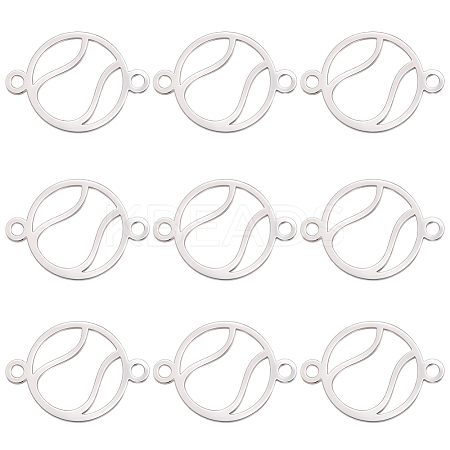 10Pcs Stainless Steel Sport Ball Outline Links Connector Charms STAS-SC0010-17B-P-1