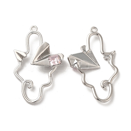 Glass Paper Plane Pendant PALLOY-K001-075P-02-1
