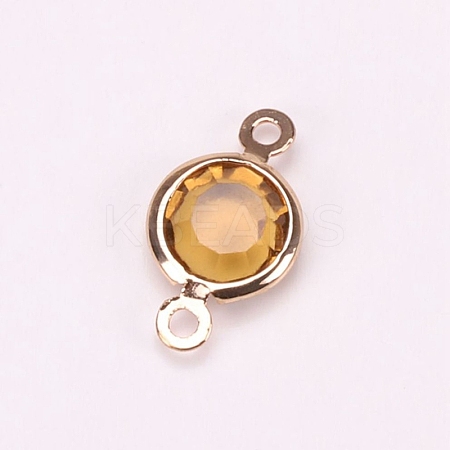 Brass Pave Glass Connector Charms FIND-WH0420-93KCG-05-1