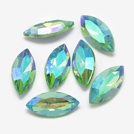 Pointed Back Glass Rhinestone Cabochons RGLA-T020-7x15mm-06-1