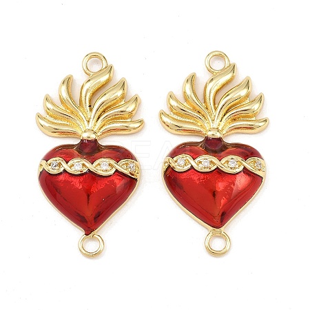 Brass Pave Clear Cubic Zirconia Connector Charms X-KK-L251-18G-01-1
