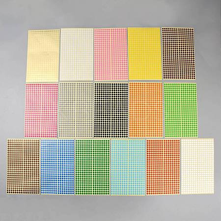 16Pcs Flat Round Self-adhesive Stickers DIY-WH20053-10-1