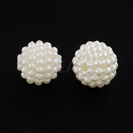 Acrylic Imitation Pearl Beads X-MACR-R553-14mm-04-1