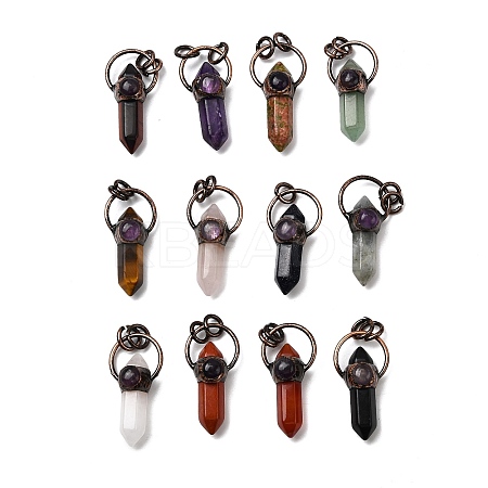 Natural & Synthetic Mixed Gemstone Pendants G-B149-09R-1