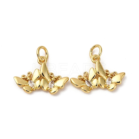 Brass Micro Pave Cubic Zirconia Pendants KK-P308-38G-1
