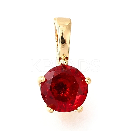 Brass Micro Pave Cubic Zirconia Charms KK-D356-05C-G-1
