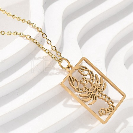 304 Stainless Steel Necklace NJEW-D330-01G-08-1