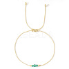 Simple Casual Brass & Natural Green Aventurine Beads Braided Bracelets LM1536-2-1