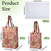 8Pcs 2 Styles Rotro Rose Flower Print Paper Packaging Tote Bags ABAG-BBC0001-32-2