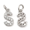 Brass Micro Pave Grade AAA Cubic Zirconia Charms ZIRC-P067-11P-S-NR-2