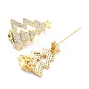 Brass Micro Pave Clear Cubic Zirconia Brooch for Christmas ZIRC-I053-10G-2