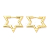 Rack Plating Brass Star Hoop Earrings for Women EJEW-D059-07G-1