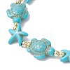 Synthetic Turquoise Beaded Stretch Bracelets for Men Women BJEW-JB11762-02-3