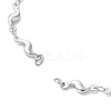 304 Stainless Steel Wave Link Chain Bracelet Making AJEW-JB01303-02-2