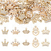 30Pcs 5 Style Alloy Rhinestone Pendants FIND-TA0009-16-1