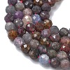 Natural Red Corundum/Ruby and Sapphire Beads Strands X-G-L651-C01-4mm-4