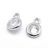 Brass Cubic Zirconia Pendants KK-P119-33-7x5mm-P-NR-2