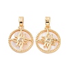 Brass Micro Pave Clear Cubic Zirconia Pendants KK-E068-VC128-2