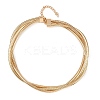 Alloy Wrap Round Snake Chain 3-Strand Choker Necklaces for Women Men NJEW-C090-02G-2
